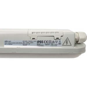 Graue LED-Unterbauleuchte Strip, 18 W, 120 cm, IP65, geeignet für Innen- und Außenbereiche.