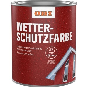 OBI Wetterschutzfarbe Reinweiß seidenmatt 2,5 l
