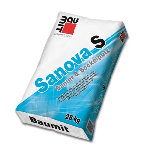 Sack Baumit Sanova Putz S Sanierputz, 25 kg, für Sockel und Sanierung.
