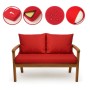 Rotes Setgarden Bankkissen-Set für 2-Sitzer Gartenbank, 130x50 cm + 2 Rückenkissen.