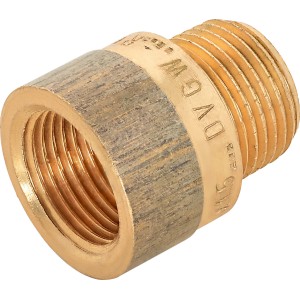 Hahnverlängerung aus Rotguss, 15 mm, Gewindefitting für Wasser- und Heizungsinstallation.