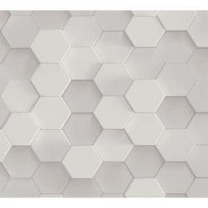AS-Creation 3D-Panel Pop up in Grau-Weiß mit Hexagon-Muster für Wandbordüren.
