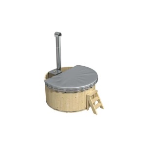 Finntherm Hot Tub Bergen Abdeckung, grau, Ø 180 cm. Schützt den Badezuber vor Laub und Schmutz.