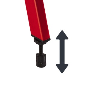 Detailaufnahme: Höhenverstellbarer Fuß des Einhell Radial-Fliesenschneiders TE-TC 620 U.