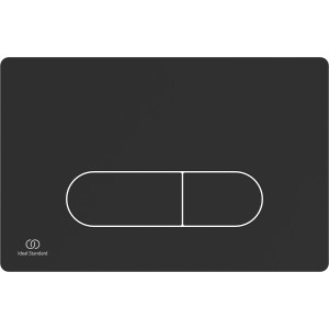 Schwarze Ideal Standard Oleas WC-Drückerplatte für 2-Mengen-Spülung.