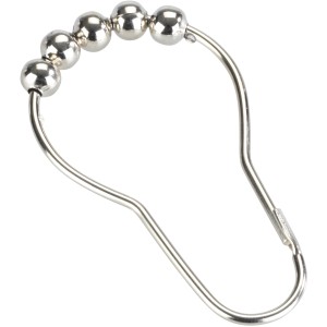 Wenko Duschvorhangring aus verchromtem Stahl, 12er-Set mit Kugellager-Gleitsystem für Duschstangen.