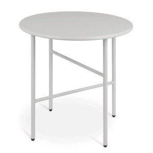 Heller, runder Bomoe Finn Beistelltisch aus Metall, 44x46cm, passend für Garten und Balkon.