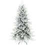 Künstlicher, beflockter Weihnachtsbaum mit schneebedeckten Zweigen und stabilem Metallfuß. Ideal für Weihnachtsdekoration.