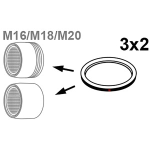 Kirchhoff Mischdüsen Dichtungsset, 6 Silikondichtungen für M16IG, M18AG und M20AG Mischdüsen.
