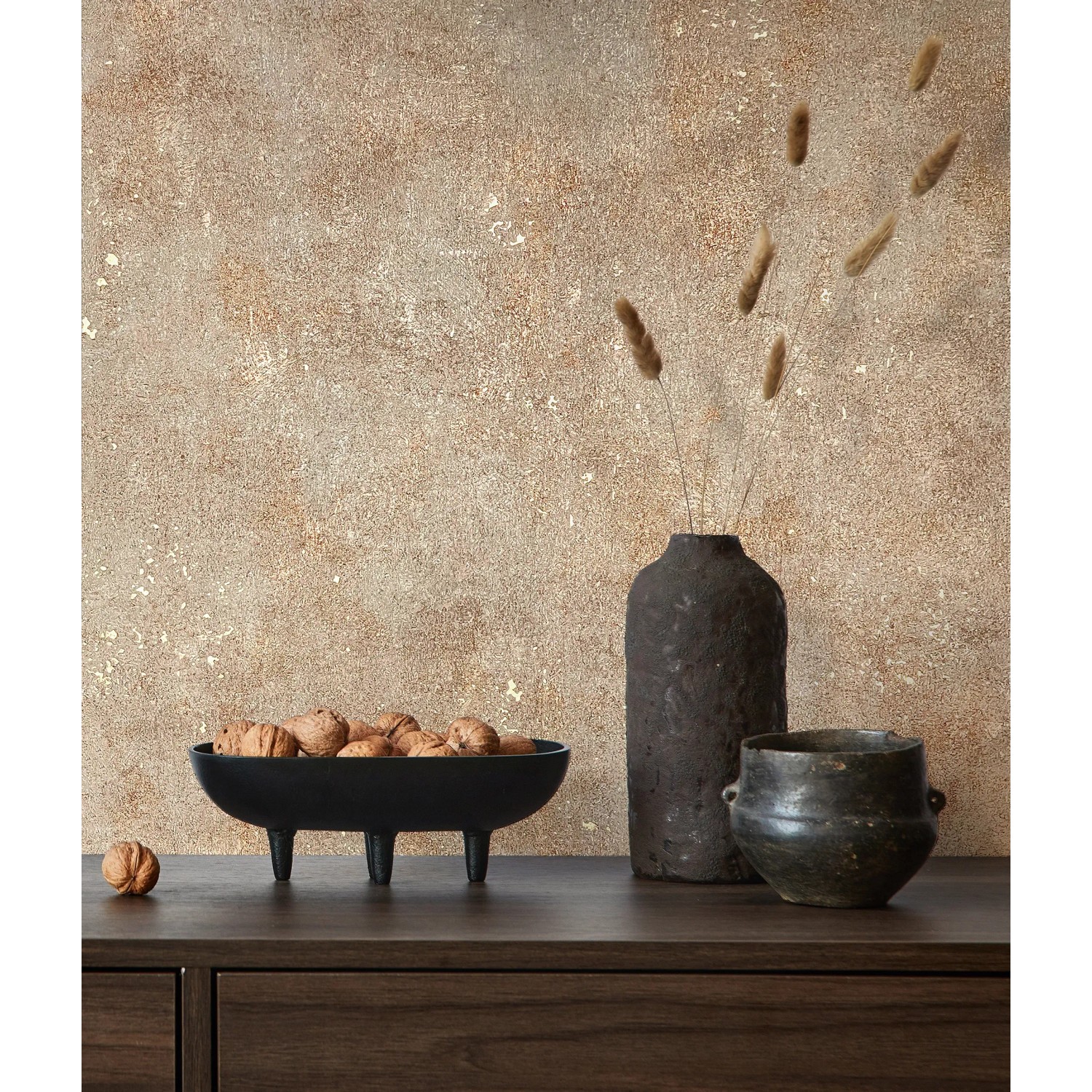 Marburg Vliestapete in Betonoptik Beige-Braun, leicht glänzend. Dekorative Tapete für Wohnräume.