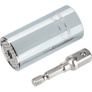 LUX Universal Nuss 1/4 mit Adapter, Chrom-Vanadium-Stahl für Bohrmaschinen und Akkuschrauber.