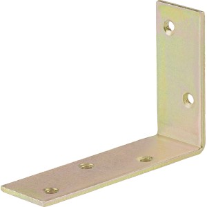 Gelb verzinkter Konstruktionswinkel, 70x100x30 mm, für leichte Holzkonstruktionen.