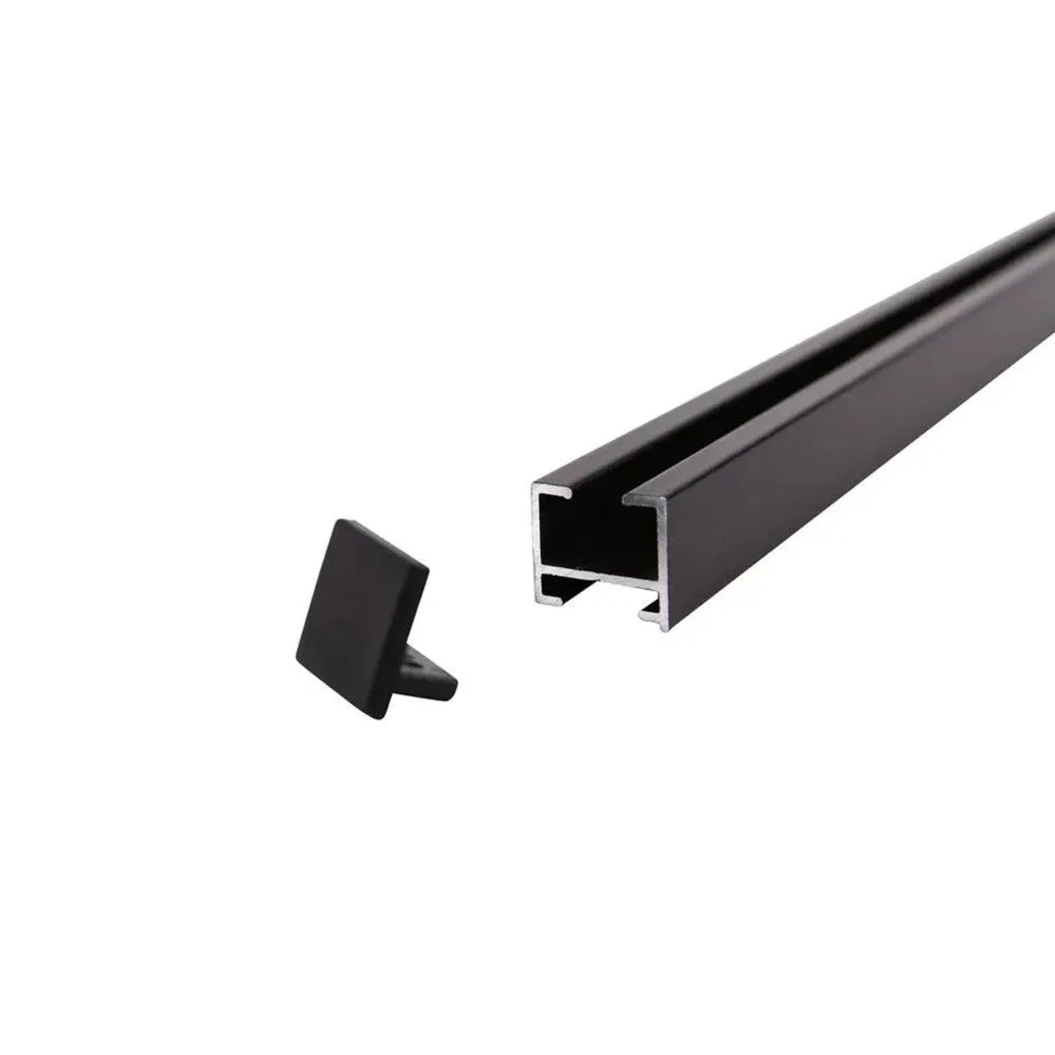 Deco-Raum Gardinenschiene nach Maß 1-Lauf Square Schwarz 110cm_8