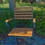 Acamp Klappsessel Lindau Set, 2 Teakholz Gartenstühle mit schwarzem Gestell.
