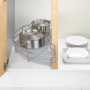 Wenko Anti-Rutsch-Matte im Küchenschrank mit Töpfen und Geschirr, zuschneidbar.