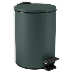 Spirella Adelar Kosmetikeimer, 3 l, dunkelgrün, matt, mit Fußpedal.