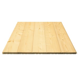Unbehandeltes, helles Profilholz Fase, 14x121x4000 mm, geeignet für Wand- und Deckenverkleidungen.