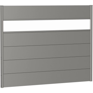 Biohort Wandpaneel Sichtschutz m. Acrylglas 180 cm x 135 cm Quarzgrau-Metallic