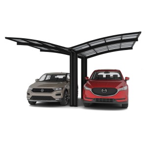 Ximax Alu Doppelcarport Portoforte Typ 80 Schwarz 543 x 495 cm Sonderfertigung