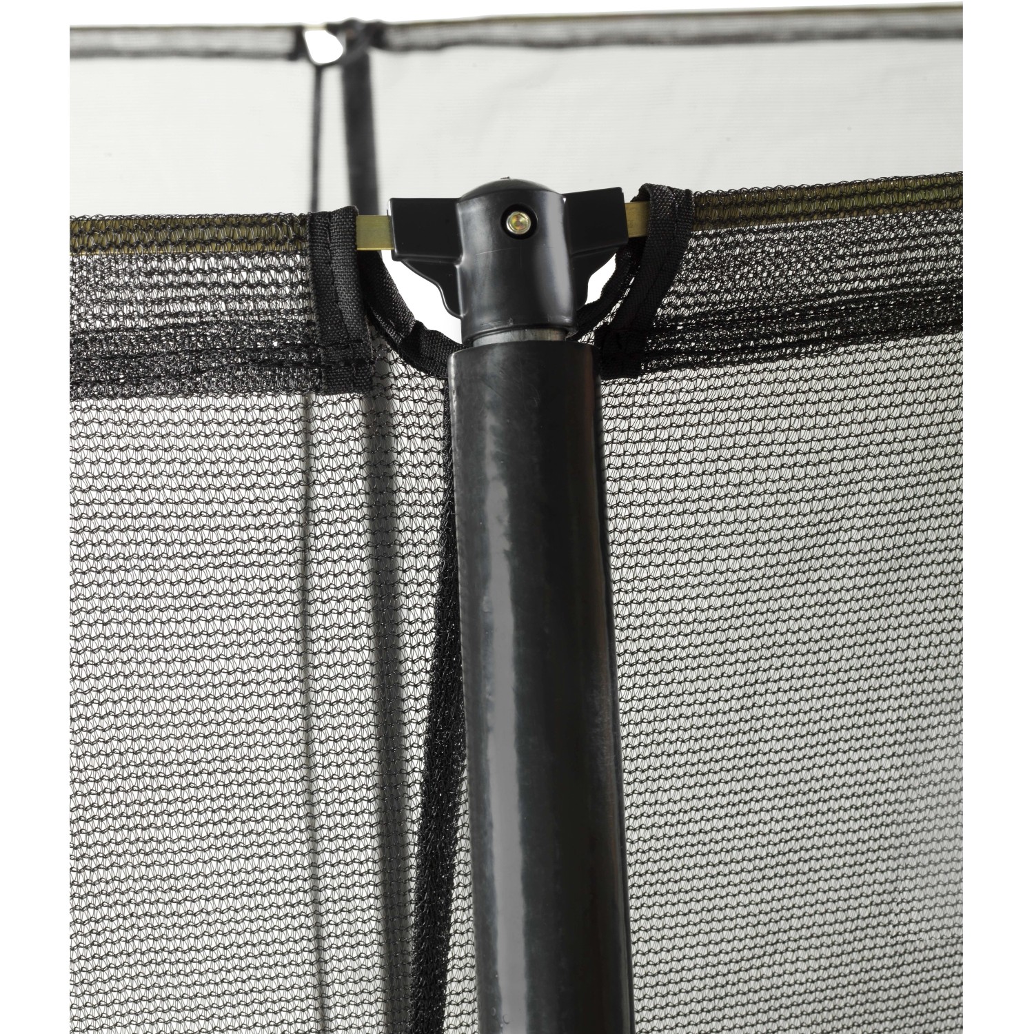 Detailaufnahme Sicherheitsnetz und Rahmen vom rosa EXIT Silhouette Trampolin (D427cm).