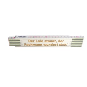 Stabila Zollstock 2m mit Lasergravur "Der Laie staunt, der Fachmann wundert sich..."