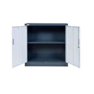 Jet-Line Aktenschrank KIEW Weiss Dunkelgrau 90x40x90cm