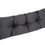 Anthrazitfarbenes Palettenkissen 120x40 cm als Rückenkissen für Gartenmöbel.
