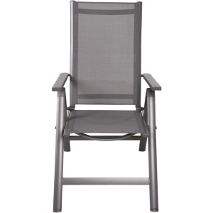 Hochlehner-Set Lenola, 2 klappbare Gartenstühle aus wetterfestem Aluminium und Textilgewebe, anthrazit.
