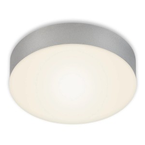 Silberne Briloner LED Deckenleuchte Flame, rahmenloses Design, Ø 15,7 cm.