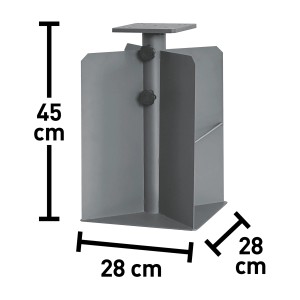 Bodenanker Plomosa aus Stahl, 28x28x45cm, für sicheren Stand von Sonnenschirmen.