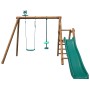 Soulet Holzschaukel Menthe mit Rutsche und zwei Schaukelsitzen für Kinder.