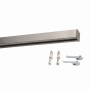 Deco-Raum Gardinenschiene Square Edelstahl-optik, 1-läufig, mit 6mm Laufkanal und Montagezubehör.