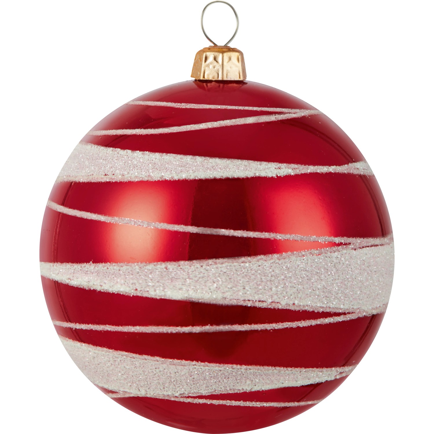 Weihnachtskugel Rot-Weiß Streifen kaufen bei OBI