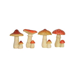 Dekorative Pilze, 12 cm, aus Polyresin für die Gartendekoration.