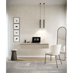 Selsey Bemmi Wand-Schminktisch 120 cm in Kaschmirgrau mit 2 Schubladen, modern, schwebend, als Hängeschreibtisch.