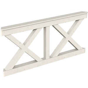 Skan Holz Brüstung Andreaskreuz, 180x84 cm, Fichte weiß, für Lauben & Pavillons.