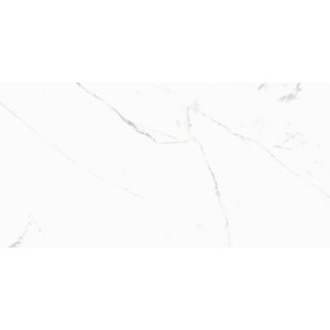 Wandfliese Casablanca, Steingut, weiß glänzend, 30x60 cm, Marmoroptik.