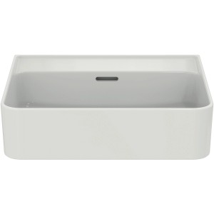 Weißer Ideal Standard Waschtisch Strada II, 50x43 cm, ohne Hahnloch, mit Überlauf.