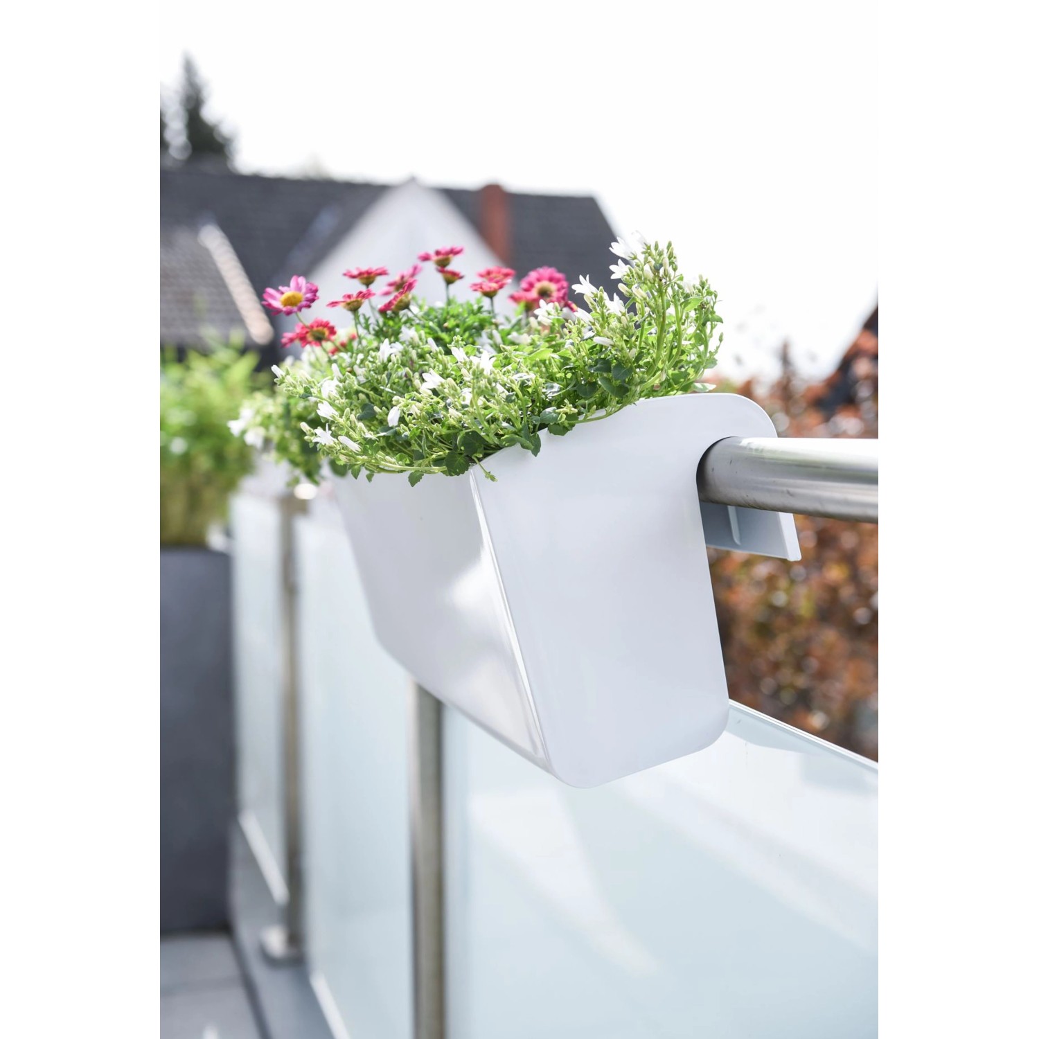 Vivanno Balkonkasten Balkona Classico mit Bewässerungssystem 50 cm Weiß