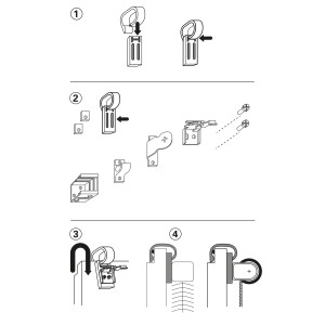 Anleitung zur Montage der Gardinia Klemmhalter Universal für Rollos, weiße Kunststoffhalter zur Fensterflügelmontage.