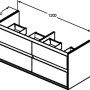 Skizze: Ideal Standard Connect Air Doppel-Waschtischunterschrank, 1200x517mm, 4 Auszüge, weiß.