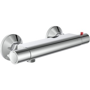 Thermostat-Duscharmatur Vico in Chrom mit Sicherheitssperre bei 38°C.