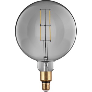 Ledvance Smart+ Filament Globe E27, 6W, grau. Smarte WiFi LED Lampe im Glühbirnen Design.