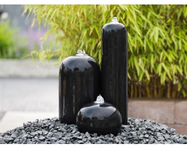 AcquaArte Gartenbrunnen Set Arezzo 50 cm hoch LED Schwarz kaufen