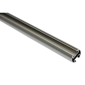 Gardinia Gardinenstange Chicago, Edelstahloptik, 20 mm Durchmesser. Stilvolle Stange für Gardinen mit Innenlauf.