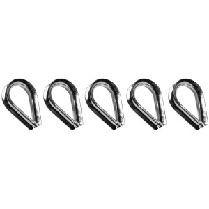 Seilflechter Kauschen Set, 5 Edelstahl-Kauschen, 3 mm Stärke zur Seilverstärkung.