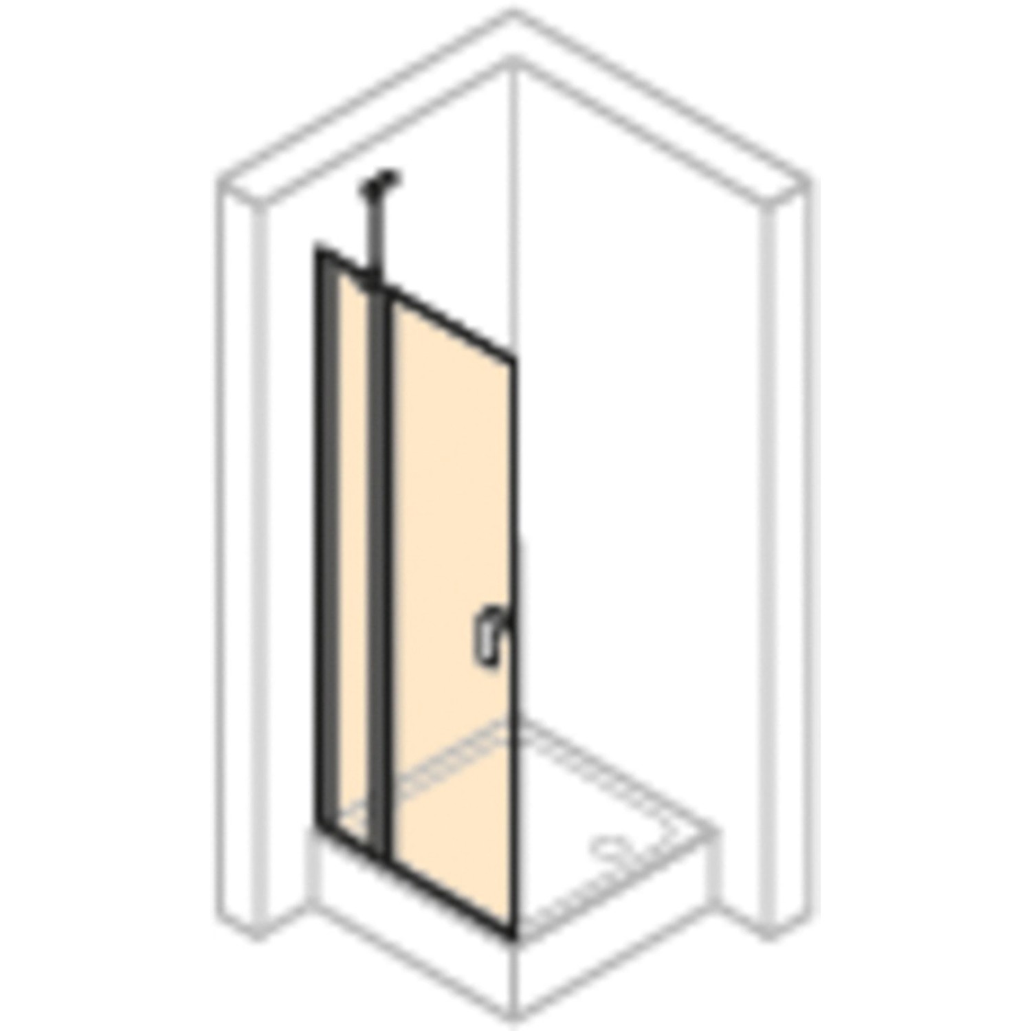 Hüppe Schwingtür Design Pure, 80x200 cm, Black Edition, für Walk-in Duschen.