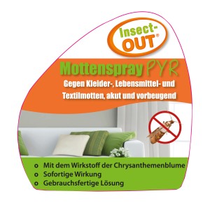 Insect-Out Mottenspray PYR 500ml: Pumpspray zur biologischen Schädlingsbekämpfung gegen Motten.