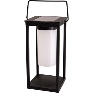 Schwarze Näve LED Camping- und Sockelleuchte, 28 cm, mit Solarpanel und Tragegriff.