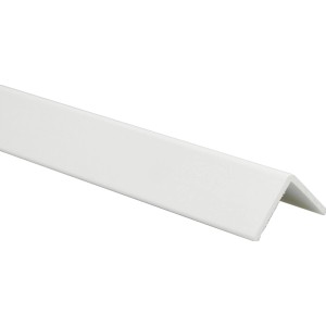 Weißes Kantenschutzprofil aus PVC, 25 mm breit, zum Schutz von Fliesenkanten.